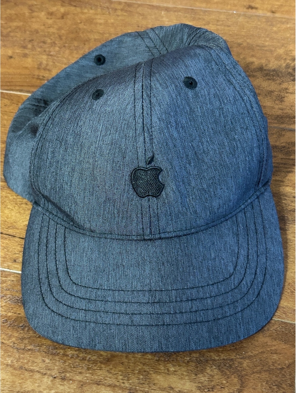 Apple Gray Baseball Cap with Black Logo